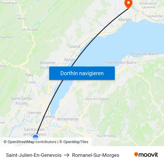 Saint-Julien-En-Genevois to Romanel-Sur-Morges map