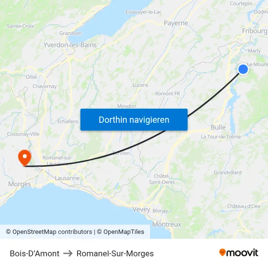 Bois-D’Amont to Romanel-Sur-Morges map