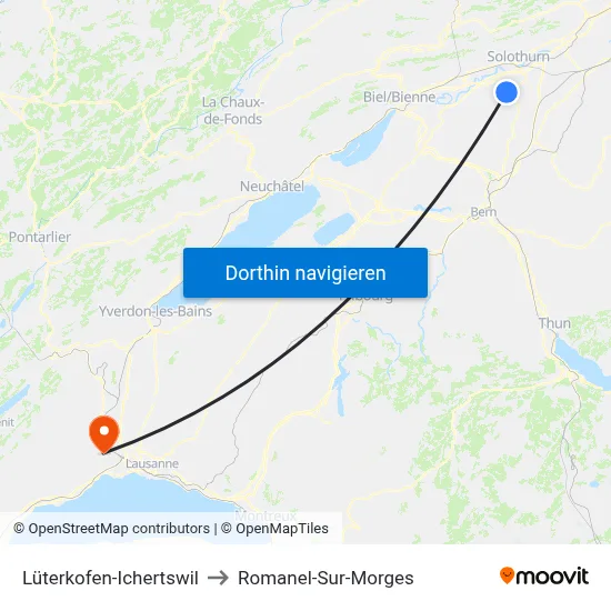 Lüterkofen-Ichertswil to Romanel-Sur-Morges map