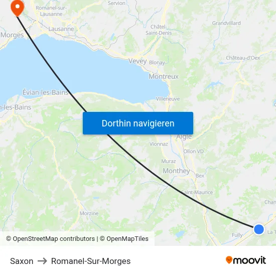 Saxon to Romanel-Sur-Morges map