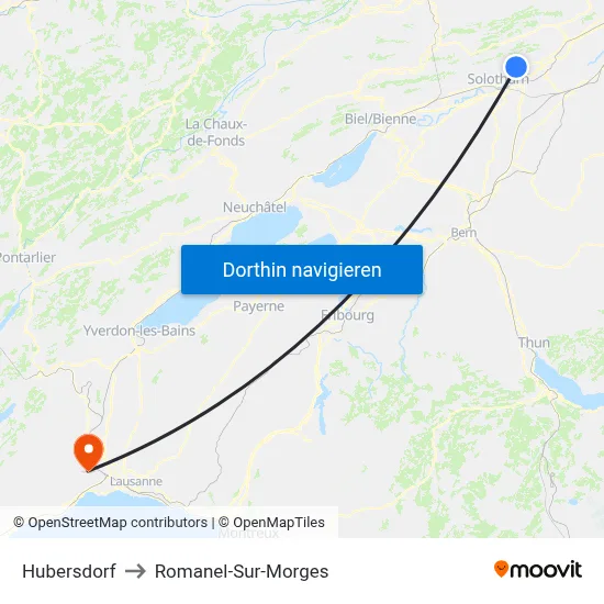 Hubersdorf to Romanel-Sur-Morges map