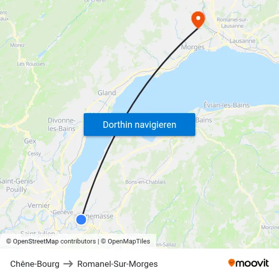 Chêne-Bourg to Romanel-Sur-Morges map