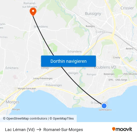 Lac Léman (Vd) to Romanel-Sur-Morges map