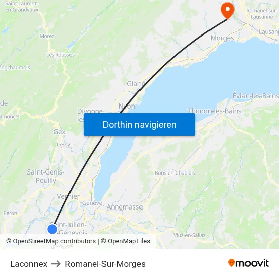 Laconnex to Romanel-Sur-Morges map