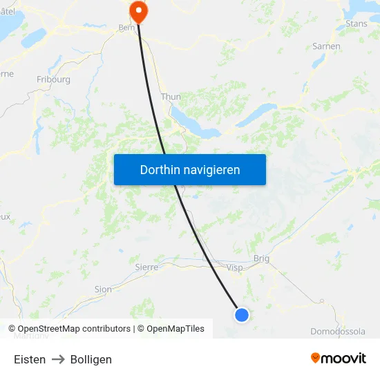 Eisten to Bolligen map