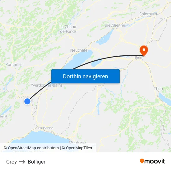 Croy to Bolligen map