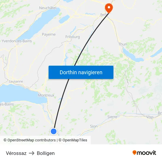 Vérossaz to Bolligen map