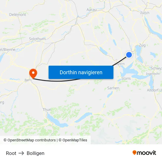 Root to Bolligen map
