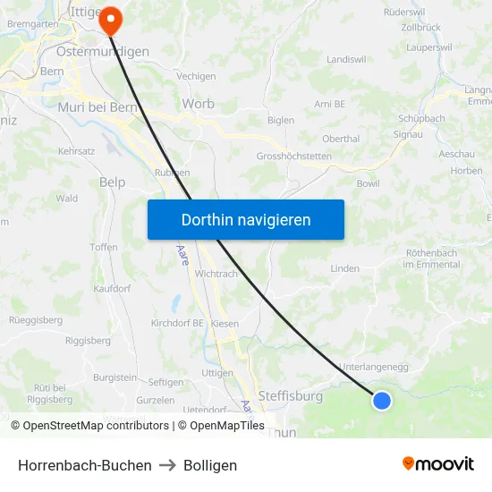 Horrenbach-Buchen to Bolligen map