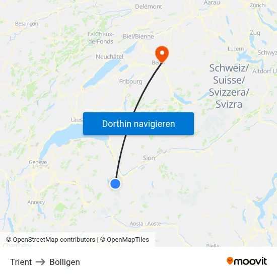 Trient to Bolligen map