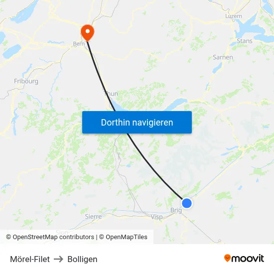 Mörel-Filet to Bolligen map
