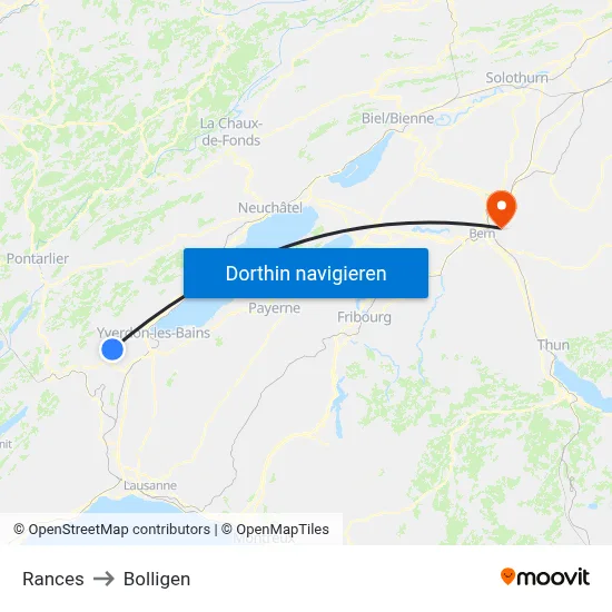 Rances to Bolligen map