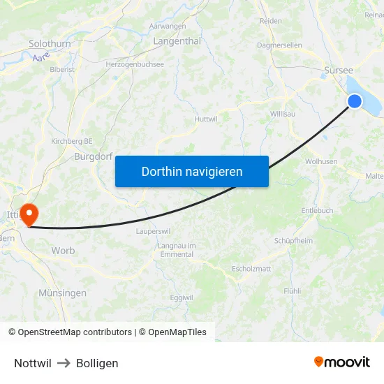 Nottwil to Bolligen map