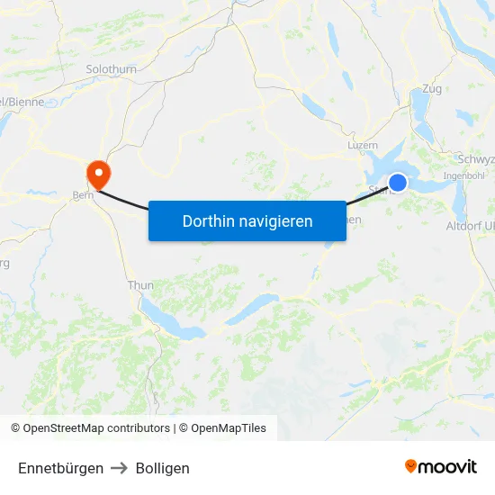 Ennetbürgen to Bolligen map