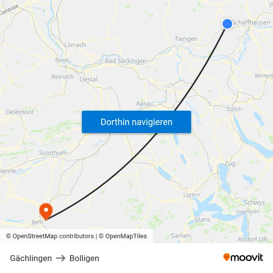 Gächlingen to Bolligen map