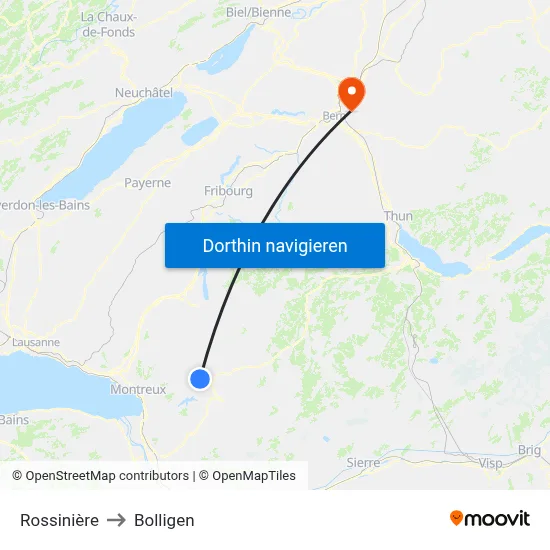 Rossinière to Bolligen map