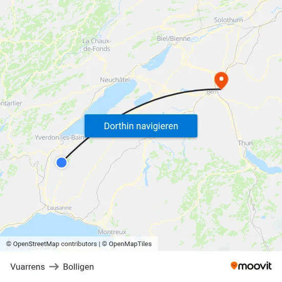 Vuarrens to Bolligen map