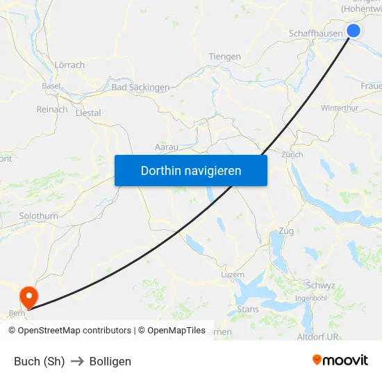 Buch (Sh) to Bolligen map