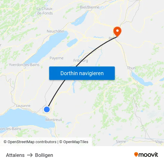 Attalens to Bolligen map