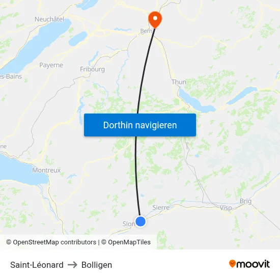 Saint-Léonard to Bolligen map