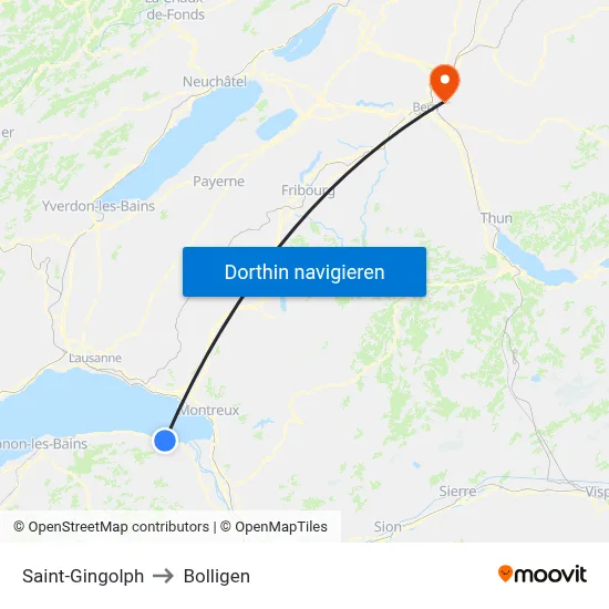 Saint-Gingolph to Bolligen map