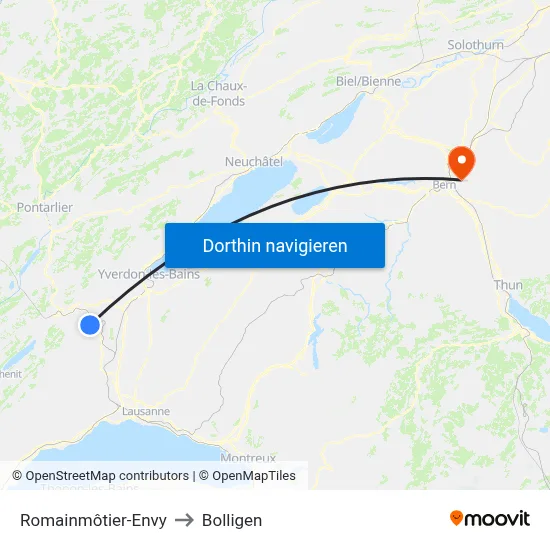 Romainmôtier-Envy to Bolligen map