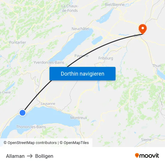Allaman to Bolligen map