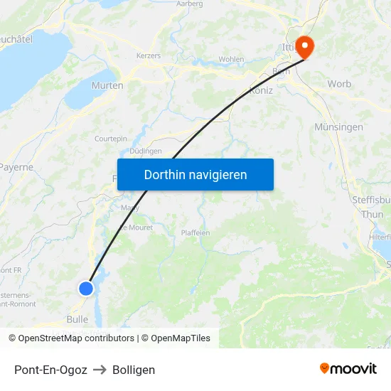 Pont-En-Ogoz to Bolligen map