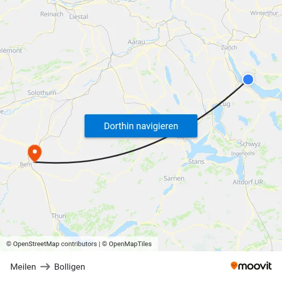 Meilen to Bolligen map