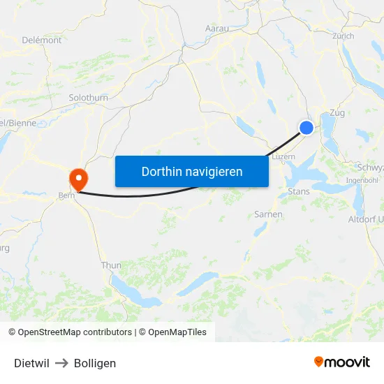 Dietwil to Bolligen map