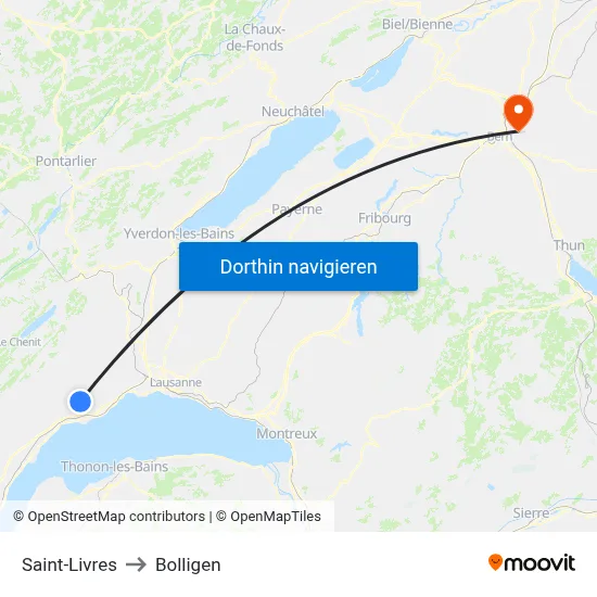 Saint-Livres to Bolligen map
