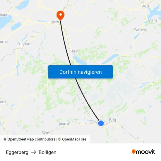 Eggerberg to Bolligen map