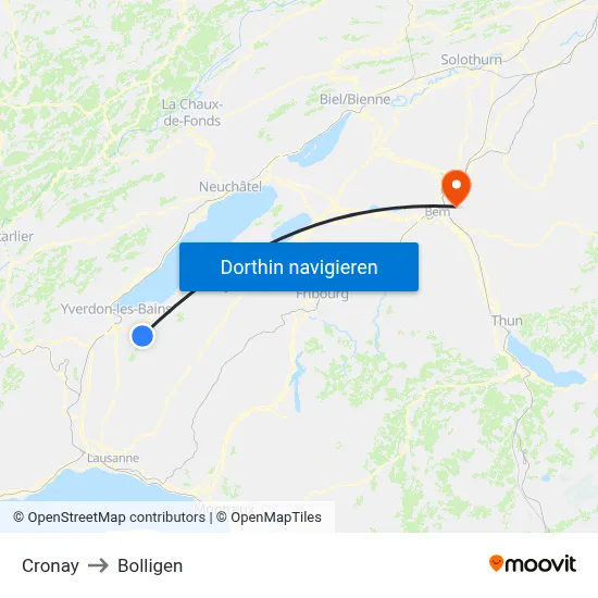 Cronay to Bolligen map
