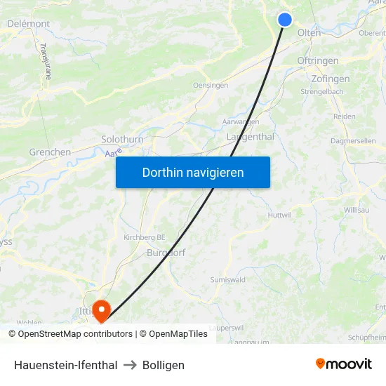 Hauenstein-Ifenthal to Bolligen map