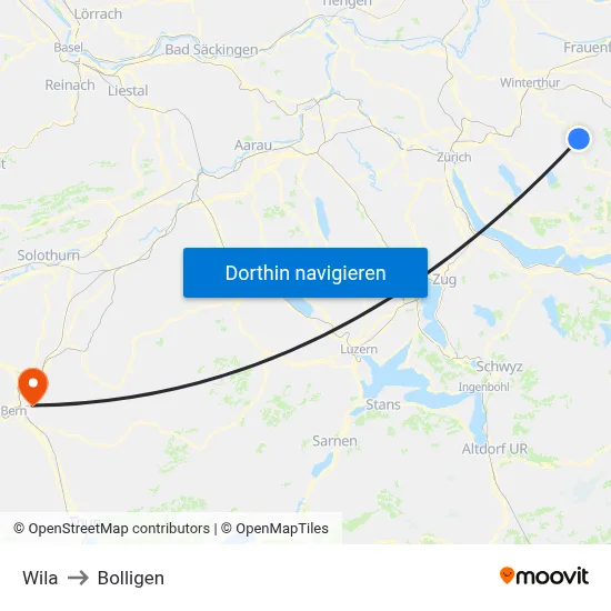 Wila to Bolligen map
