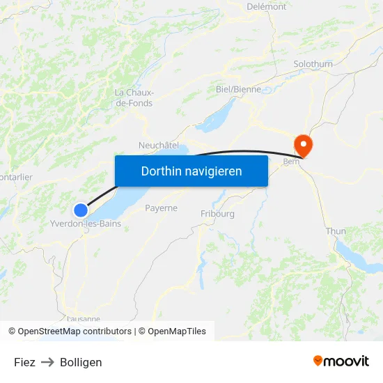 Fiez to Bolligen map