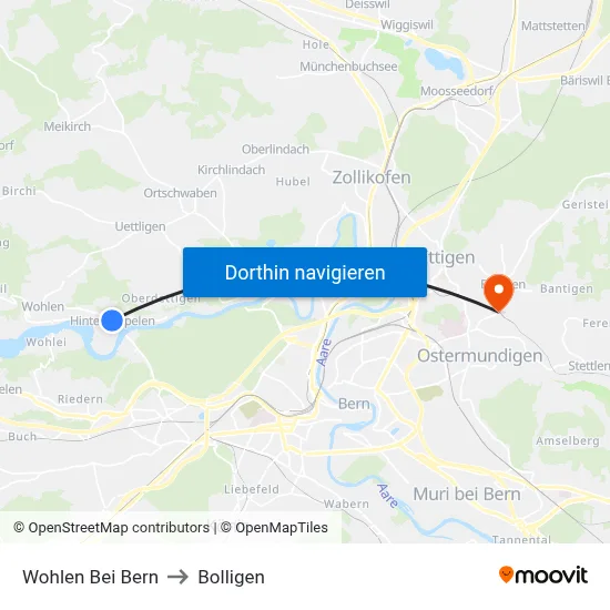 Wohlen Bei Bern to Bolligen map