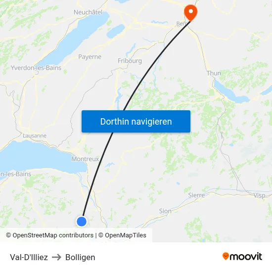 Val-D'Illiez to Bolligen map