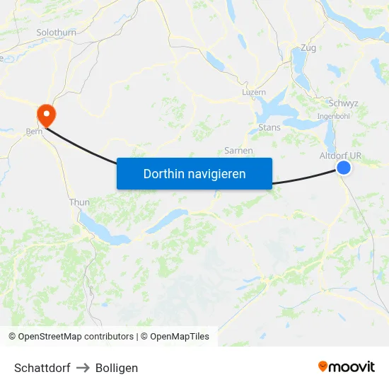 Schattdorf to Bolligen map