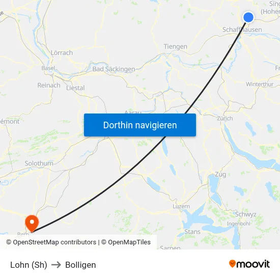 Lohn (Sh) to Bolligen map