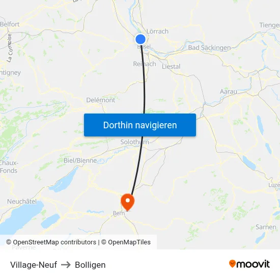Village-Neuf to Bolligen map