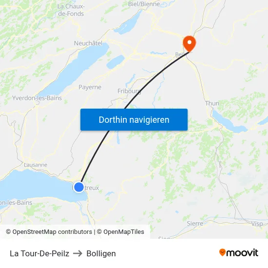 La Tour-De-Peilz to Bolligen map