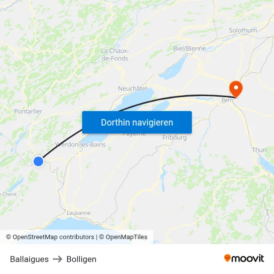 Ballaigues to Bolligen map