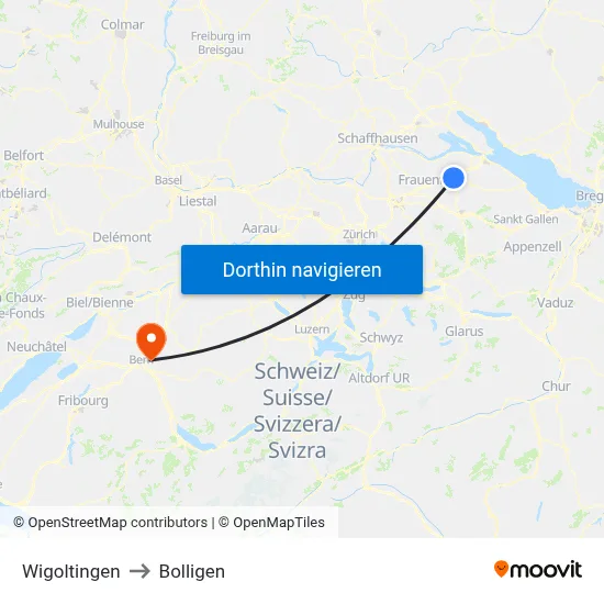 Wigoltingen to Bolligen map