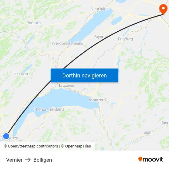 Vernier to Bolligen map