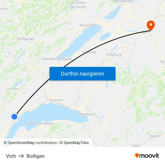 Vich to Bolligen map