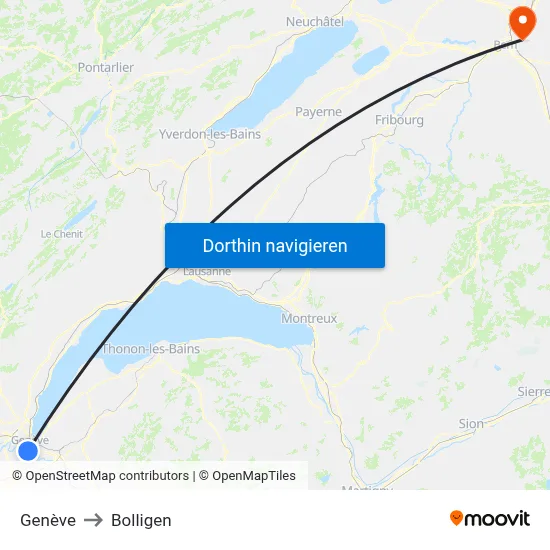 Genève to Bolligen map
