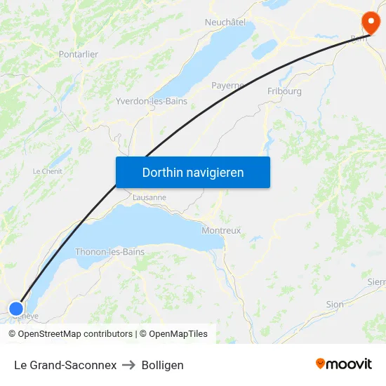 Le Grand-Saconnex to Bolligen map