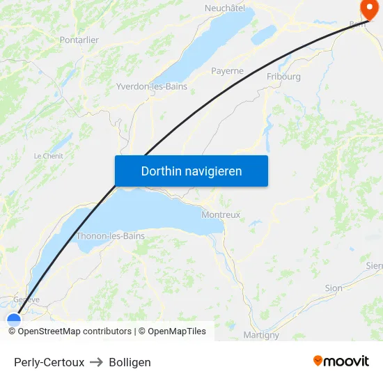 Perly-Certoux to Bolligen map
