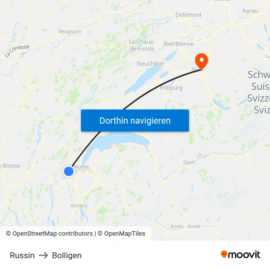 Russin to Bolligen map